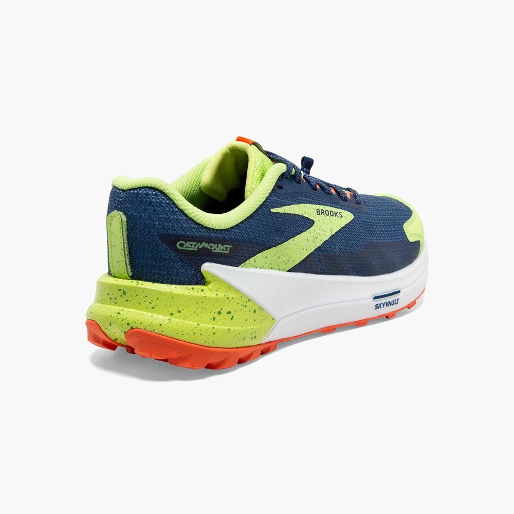 Chaussure Trail Running Brooks Catamount 2 Blanche Bleu Orange Homme | IPX-3397014